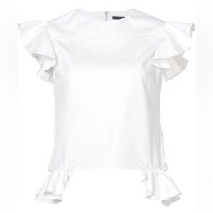 HARVEY FAIRCLOTH Angel Sleeve Zip-Up Top Size: M